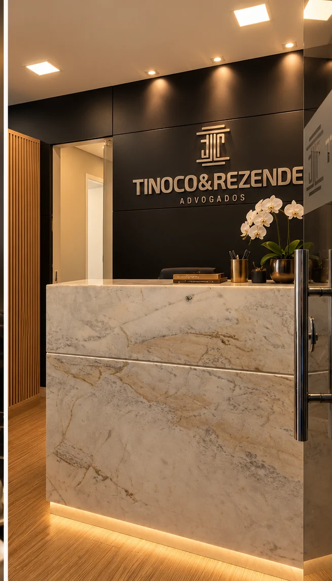 Recepção do escritório Tinoco & Rezende em Belo Horizonte